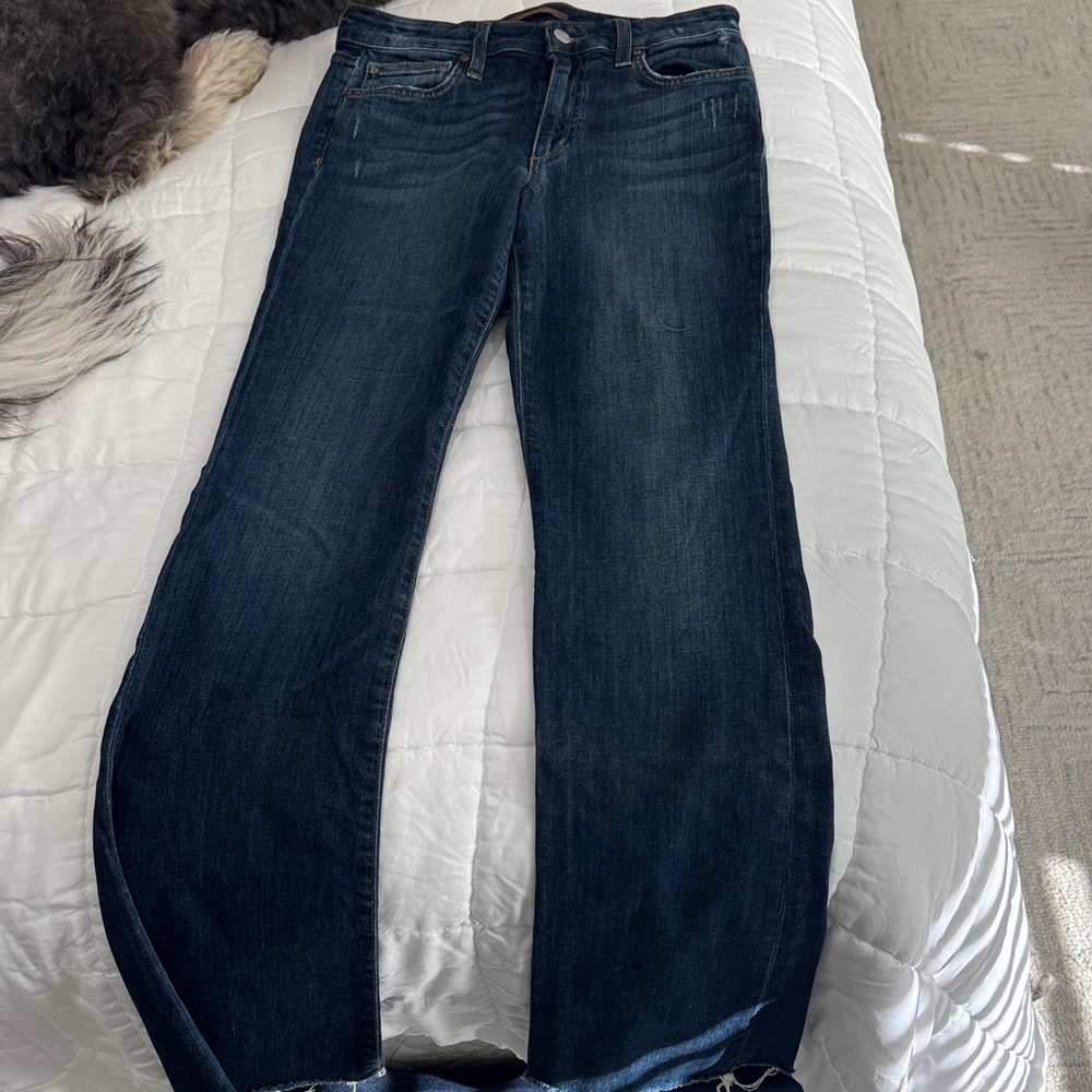 Joe's Jeans Curvy Bootcut Dark Wash Frayed Hem